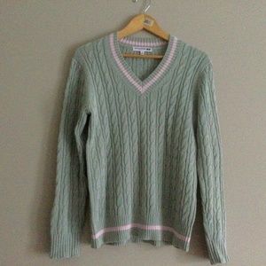 Uniqlo x INES DE LA FRESSANGE Green V Neck Sweater M